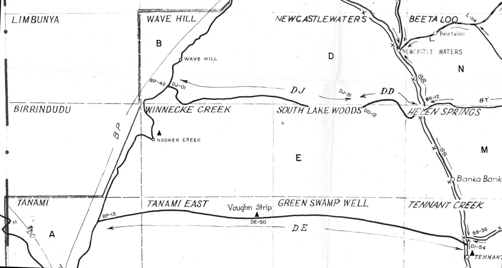 excerpt from 1965 gravity survey map
