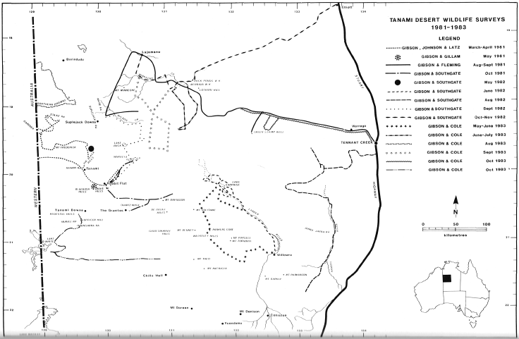 map of 1981–83 CCNT wildlife surveys